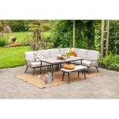 Garden Impressions GI Allasio lounge-dining hoekset (6-delig) - Carbon black/Zand