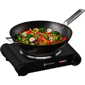 Kitchenbrothers Elektrische Kookplaat - 1 Pits - Vrijstaand - 7 temperatuurstanden - 1500W - Zwart