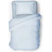 Eleganzzz Dekbedovertrek Uni Perkal Katoen Met Bies - licht blauw 140x200/220cm