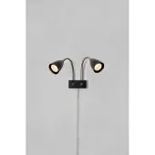 Markslöjd Ciro 2 Wandlamp Black/Steel , Zwart, Slaapkamer, Metaal