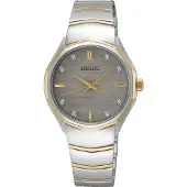 Seiko SUR616P1 Dameshorloge Diamant Bicolor