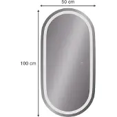 Vicco Miral Badkamerspiegel – 100 x 50 cm met koplampverlichting Glas