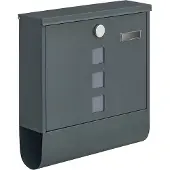 Songmics Wandbrievenbus, antraciet / 11 x 37 x 37 cm