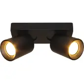 Artdelight Zwarte opbouwspot Megano 2-lichts