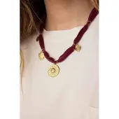 Sissy-Boy Donkerpaarse cord ketting met bedels