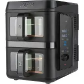 Salter VertiCook View Air Fryer - Verticale Dual Drawer Air Fryer, Kook Over 4 Niveaus, 9L Capaciteit Verdeeld over 2 x 4.5L Kookmanden, Ruimtebesparend Ontwerp
