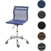 Mendler Kantoel HWC-K53, draaistoel, bureaustoel, computerstoel, met netstof bekleding blauw