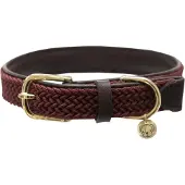 Kentucky Dogwear - Hondenhalsband - Gevlochten Nylon Hondenriem - Bordeaux - Maat XS (37cm)