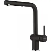 Franke 115.0653.384, Opens naar buiten, Zwart, Messing, Handgreep, Enkel, 3/8"