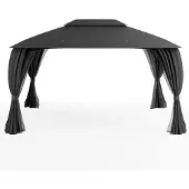 Trend24 Paviljoen 4 x 3 Cape May Antraciet - Met zijwanden en insectennet