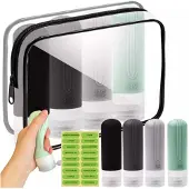 Trizand travel cosmetic bag – navulbare reisflesjes + transparant toilettasje
