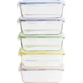 Pebbly Vershoudbakje (set) PKV-5SRB 850 ml, set van 5 stuks, glas / kunststof,