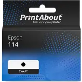 PrintAbout Inktcartridge 114 (C13T07A140) Zwart geschikt voor Epson