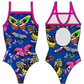 Turbo Style Butterfly Patron Relax Swimsuit Blauw S Vrouw