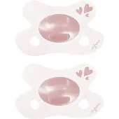 Difrax Fopspeen Natural - Newborn - Hartje - Lichtroze - 2 Stuks
