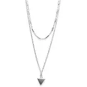 Karma Dubbele Ketting Tubes Triangle Zilver