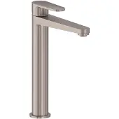 May Forma Wastafelkraan Verhoogd - Model L - Geborsteld Nickel PVD - Zonder Waste - Messing - Kranen, Wastafelkranen, Opbouw Wastafelkranen