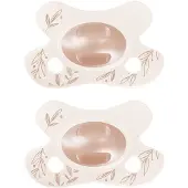 Difrax Fopspeen Natural - Newborn - Blaadjes - Roze - 2 Stuks
