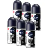 Nivea MEN Black & White Original Anti-Transpirant Deo Roller - Anti-vlekken Deo - Voordeelverpakking - 6 x 50 ml