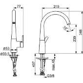 Hansa Designo - Keukenkraan, geborsteld brons 5101228381