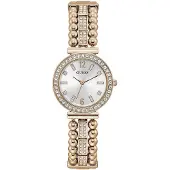 GUESS Analoog horloge 'Gala' rose-goud / zwart / transparant / wit