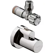 Hansgrohe hoekstopkraan met g 3/8 aansluiting, brushed black chrome