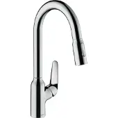 Hansgrohe focus m42 eengreeps keukenmengkraan 220 met uittrekbare vuistdouche, 2 straalsoorten, chroom