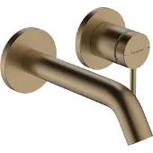 Hansgrohe Tecturis S ééngreeps wastafelkraan inbouw voor wandmontage, met uitloop 16,5 cm, Brushed Bronze