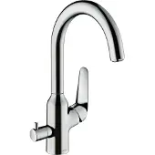 Hansgrohe Focus M42 ééngreeps keukenmengkraan 220 met stopkraan voor vaatwasser, chroom