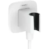 Hansgrohe FixFit Q muuraansluitbocht met handdouchehouder, mat wit