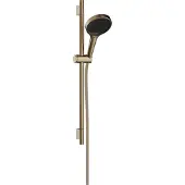 Hansgrohe Rainfinity doucheset 130 3jet met glijstang S Puro 65 cm, push-schuifstuk en Designflex textiel doucheslang 160 cm, Brushed Bronze