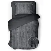 Eleganzzz Dekbedovertrek Micropercal Pure Stitches - anthracite 140x200/220cm