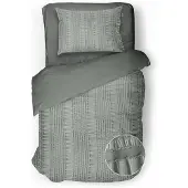 Eleganzzz Dekbedovertrek Micropercal Pure Stitches - soft green 140x200/220cm