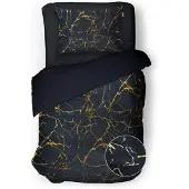 Eleganzzz Dekbedovertrek Micropercal Strike of Gold - stone grey 140x200/220cm