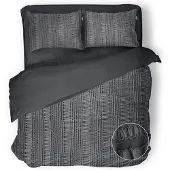 Eleganzzz Dekbedovertrek Micropercal Pure Stitches - anthracite 200x200/220cm