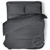 Eleganzzz Dekbedovertrek Micropercal Serenity Flow - dark grey 240x200/220cm