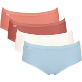 Sloggi Slip hemelsblauw / zalm roze / merlot / wit