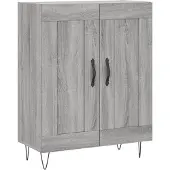 vidaXL Dressoir 69,5x34x90 cm bewerkt hout grijs sonoma eikenkleurig
