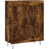vidaXL Dressoir 69,5x34x90 cm bewerkt hout gerookt eikenkleurig