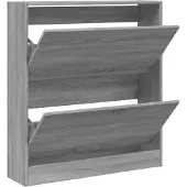 vidaXL Schoenenkast 80x21x87,5 cm bewerkt hout grijs sonoma eikenkleur