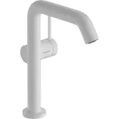 Hansgrohe Tecturis S ééngreeps wastafelkraan 210 Fine CoolStart met draaibare uitloop en PushOpen afvoerplug, mat wit
