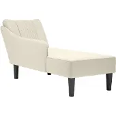vidaXL Chaise longue met rechterarmleuning fluweel crèmekleurig