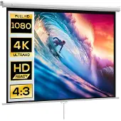 HOMCOM -Projectiescherm-Kunststof-181x8x138cm-Wit