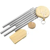 INF Windgong met 6 metalen pijpjes Silver