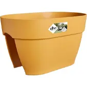 Elho Vibia Campana Flower Bridge 40 - Plantenbak voor Balkon Railing - 100% Gerecycled Plastic - Ø 39.0 x H 22.0 cm - Honinggeel