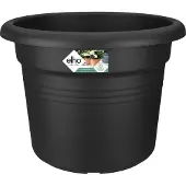 Elho Green Basics Cilinder 45 - Bloempot voor Buiten - Ø 43.8 x H 33.8 cm - Living black