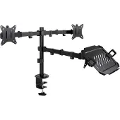 TooQ Tafelsteun - - DB1202TN-B - 2 schermen 17-32" - Plateau voor laptop 12-17" - Ergonomisch