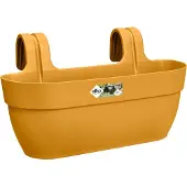 Elho Vibia Campana Easy Hanger L 46 - Balkonbak met Ophanghaken - 100% Gerecycled Plastic - Ø 46.0 x H 26.5 cm - Honinggeel