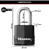 Master Lock M115EURTRILF - Set Van 3 Weersbestendige Hangsloten
