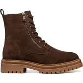 Geox D Iridea F Leer Dames Donkerbruine Laarzen